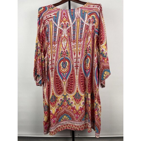 Billabong Multicolor Sea You Dream Open Front Boho Paisley Kimono Size S/M - Picture 5 of 8